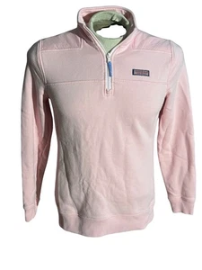 Vineyard Vines Women’s Shirt Pullover Pink Quarter Zip Whale Logo Sz Small - Picture 1 of 5