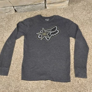 Fox Racing Rockstar Energy Drink Waffle Knit Shirt men’s size M thermal - Picture 1 of 7