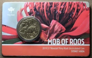 2019 MOB OF ROO'S $1 DOLLAR COIN "WARATAH" PRIVY SYDNEY ANDA UNC # FJP82 - Picture 1 of 12