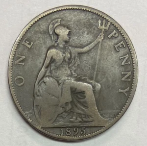 1895 Large Copper Cent - Great Britain - Queen Victoria Large Cent     #4404 - Picture 1 of 2