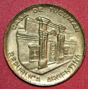1985 Argentina  10 Centavos, Independence Hall at Tucuman-Foreign Coin 20.57mm - Picture 1 of 2