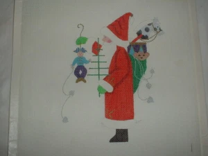 Lona con aguja pintada a mano BG Santa con malla 18 juguetes C1 - Imagen 1 de 1