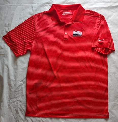 Indycar Racing Red Pinstriped Nike Golf Polo Shirt - Size Large / L Cover