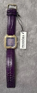 Pandora Damen Uhr 812032PE Leder Armband Lila Gold Lady Watch NEU - Bild 1 von 4