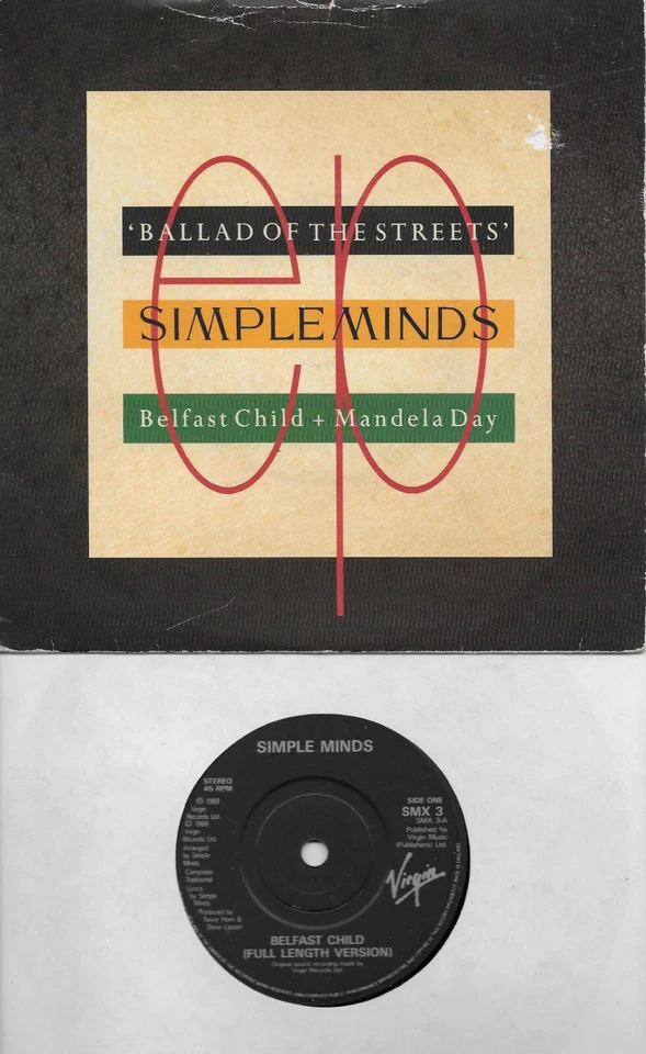 SIMPLE MINDS  Belfast Child / Mandela Day  Import 45 with PicSleeve  - Image 1 of 1