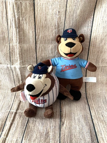 Minnesota Twins MLB TC the Bear Mascot Build-a-Bear Plush Doll & Orbiez Plush Cover