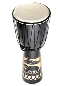 50cm Djembe Trommel Bongo Holztrommel Drum Darbuka Guter Klang Elefant Geschn... - Picture 1 of 4