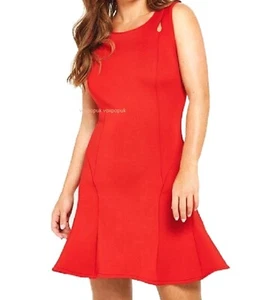 COLEEN KEYHOLE SCUBA SKATER DRESS RED UK SIZES 10,12,14 BNWT RRP £74 - Foto 1 di 12