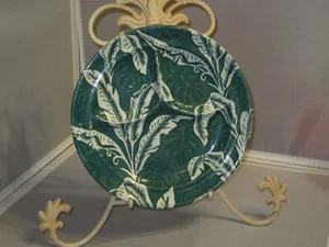Tepco USA China Restaurant Ware Green Banana Leaf Sectional Plate 9 1/2" - Picture 1 of 7