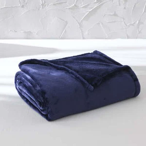 Ultra Soft Plush Blanket, Dark Blue, Single, Adult/Teens,Breathable - Picture 1 of 5