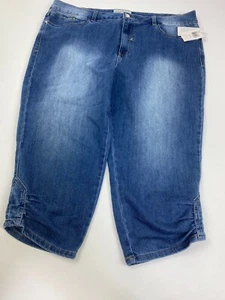 Jean de mezclilla corto Phat Fashions Silver Label talla 22 para mujer nuevo con etiquetas - Imagen 1 de 13