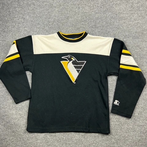 Vintage Starter NHL Penguins Hockey Sweater Men's Large Pullover Embroidered Cover