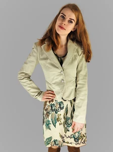 Chaqueta Blazer ARMANI JEANS Mujer Manga Larga Abotonada Elastizada Beige Talla M - Imagen 1 de 12