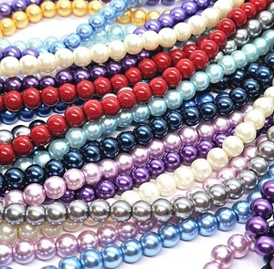 x5 Glass Pearl Beads Craft Round Jewellery Crafting Pearlised 6mm Random Mix - Picture 1 of 12