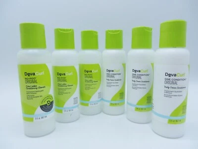 DEVACURL NO POO CLEANSER/ ONE CONDITION ORIGINAL CONDITIONER 3 OZ (Lot of 6 Bott - Image 1 of 2