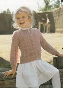 Girls cardigan knitting pattern copy 5 ply Bluebell size 60-75 cm 4-10 years - Picture 1 of 2