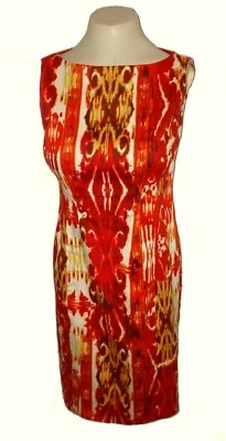 New Dress Jones New York Shift Cotton Stretch Orange-Spice MSRP-$119.00  4P - Image 1 of 4