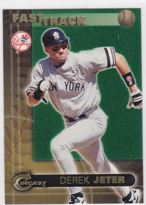 DEREK JETER 1997 Circa Fast Track INSERT BASEBALL CARD New York Yankees LE - Image 1 of 2
