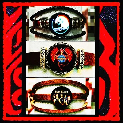 RATA BLANCA ARGENTINE HEAVY METAL  🎸 THREE LEATHER BRACELETS ( LOT OF 3 ) Foto 1 de 4