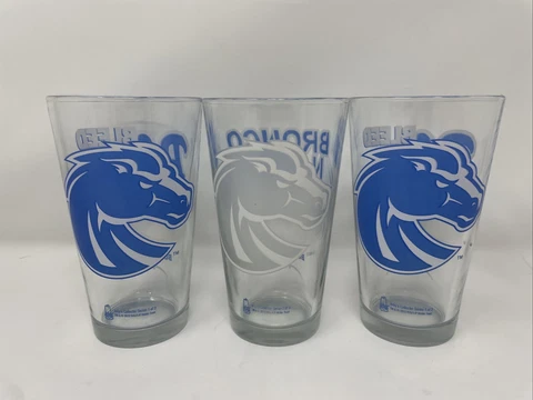 Boise State Broncos - College Football Bar Drinking Beer Glass - Set of 3 Cover