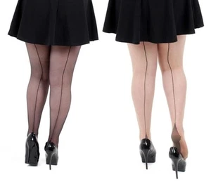 MEDIAS JIVE COSIDAS TALLA GRANDE XL XXL XXXL TACÓN CUBANO PAMELA HOMBRE BURLESCO RETRO - Imagen 1 de 8