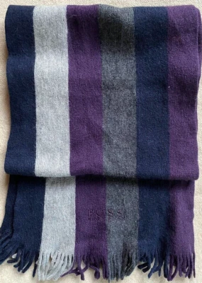 Echarpe 100% laine haute qualité _ Hugo Boss _  30cm x 140cm foulard scarf - Photo 1/4