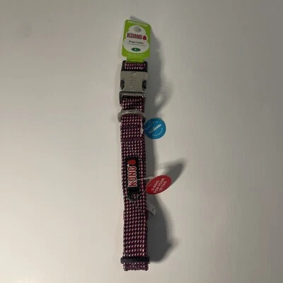 Большой ошейник для собаки Kong со светоотражающей веревкой фуксия и серый вырез размер 19–26 дюймов - Изображение 1 из 4