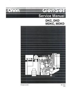 Manual de servicio generador ONAN GenSet DKC DKD MDKC MDKD - Imagen 1 de 1