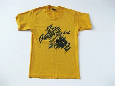 Vintage Graphic T Shirt TEE Greenfield Indiana COUGARS Basketball SMALL USA - Image 1 of 4