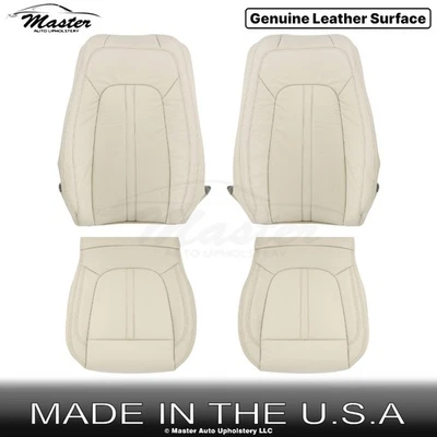 Fundas de asiento delanteras de cuero Cappuccino 2017-2020 para Lincoln MKZ Foto 1 de 4
