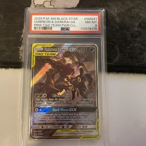 Pokémon Sun and Moon Umbreon & Darkrai GX 2020 Black Star Promo #SM241 PSA 8 - Imagen 1 de 2