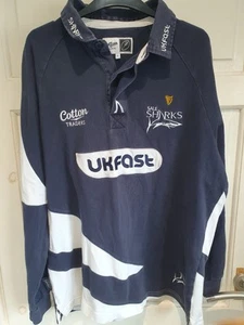 Sale Sharks Rugby Home Shirt 2009/2010 - Cotton Traders XL Long Sleeve - Picture 1 of 16