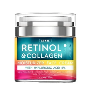 Retinol & Collagen Face Cream with Hyaluronic Acid 5% Anti Aging Moisturizer - Picture 1 of 5