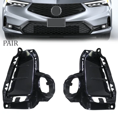Pair Front Bumper Fog Light Lamp Trim Cover Bezel 2023-2025 Acura Integra SET - Image 1 of 4