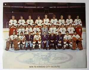 1974 1975 Vintage Kansas City Scouts NHL Hockey Eröffnungssaison Team Foto KC - Bild 1 von 21