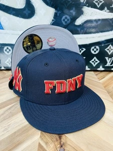 New Era New York Yankees FDNY Fire Department Navy Red “Supreme” 7 1/4 - Picture 1 of 5