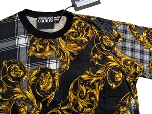 Versace Jeans Couture Regular Print Highland Baroque Grigio T-Shirt XL - Picture 1 of 17