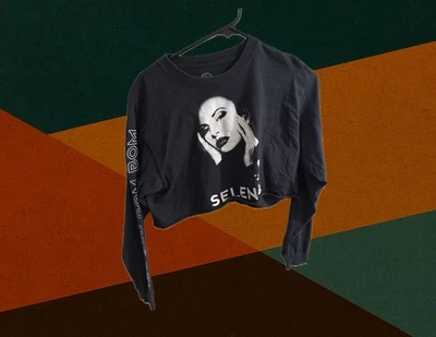 Black Selena Graphic Crop Top Medium - Image 1 of 4