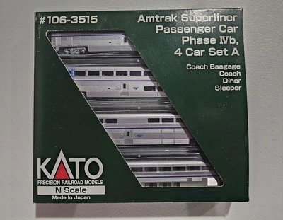 KATO 106-3515 Amtrak Superliner Car Phase IVb, 4 car set A - Image 1 of 4