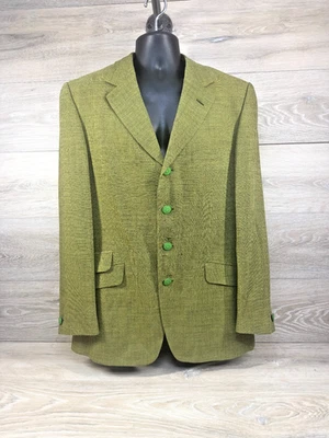 Versace Classic V2 Men's Vintage Lime Green Wool Blazer Made in Spain Size 40R - Image 1 of 4