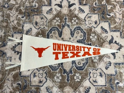 Vintage University Of Texas Longhorns College Austin White Pennant 24" x 9” - Image 1 of 4
