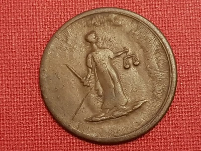 Antique 19th Century Copper Farthing Trade Token - G - Image 1 of 4