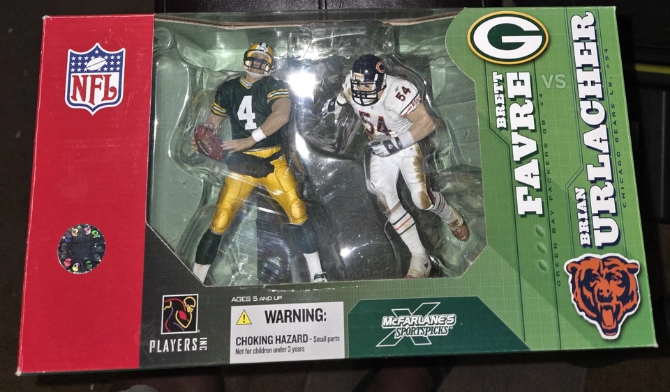 Juego de figuras coleccionables de Brett Favre vs Brian Urlacher de la NFL de McFarlane Sports - NIB Foto 1 de 1