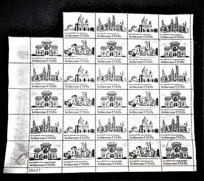 US 15¢ Postage Stamps Block of 29 ARCHITECTURE USA Scott #1838, 1839, 1840, 1841 - Image 1 of 3