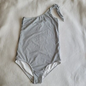 LEGOE HERITAGE Maternity Palm Springs One Shoulder Size US L Striped Swimsuit - Picture 1 of 9