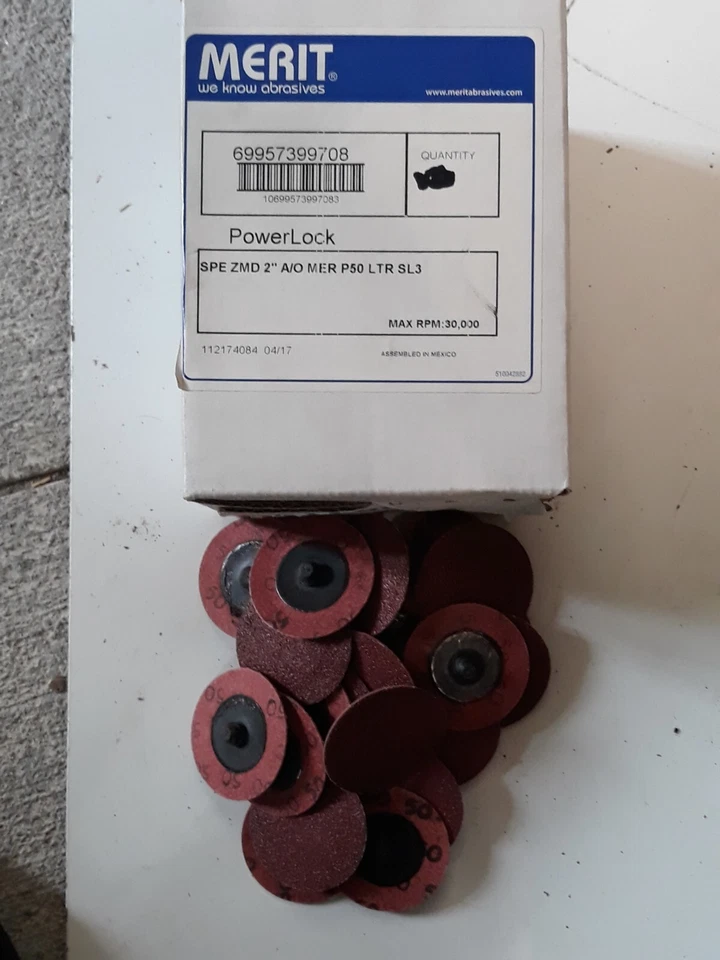 NORTON 69957399708 lot of 25 ea 2 IN. QUICK-CHANGE CLOTH DISC Tp 3, 50 GRIT AO, - Image 1 of 1