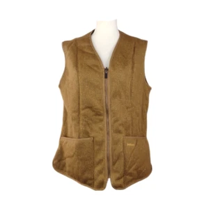 Barbour Womens Vest Bower Liner Zip Front Warm Pile Fur Lined Brown Size 14 - Picture 1 of 13