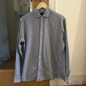 Hackett Checked Blue Shirt Large - Picture 1 of 4
