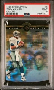 SET BREAK 1996 SP Holoview TROY AIKMAN Cowboys DIE-CUT Gold 6 PSA 9 Pop 5 No 10 - Bild 1 von 2
