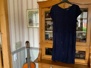 Kleid, SET, dunkelblau, Viskose / Rayon, Gr. 36, 38, knielang, Uni, Kurzarm - Bild 1 von 5